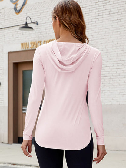 Long Sleeve Hooded Active Top