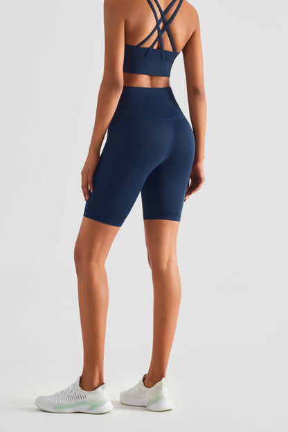 Pocketed High Waist Active Shorts