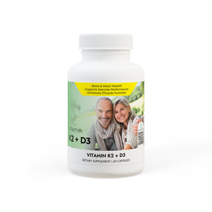 Vitamin K2 + D3 Supplement (60 Capsules)