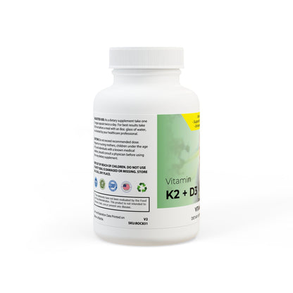 Vitamin K2 + D3 Supplement (60 Capsules)