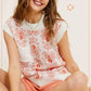 Flower Pattern Sleeveless Sweater Top