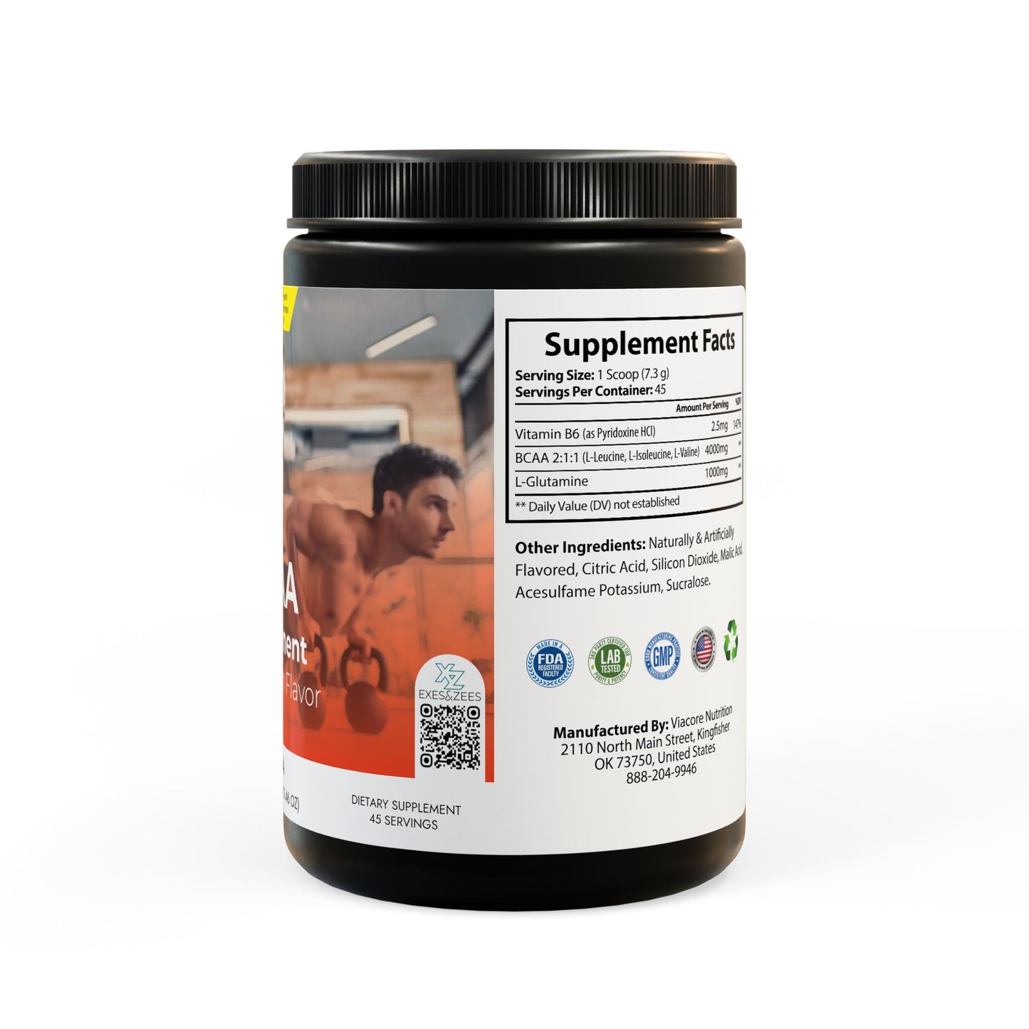 BCAA Supplement, Watermelon (325g, 11.46oz, 45 servings)