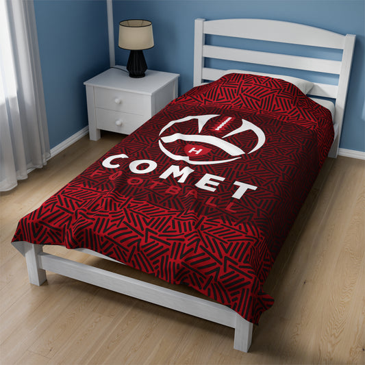 Comet Football - Red Velveteen Plush Blanket