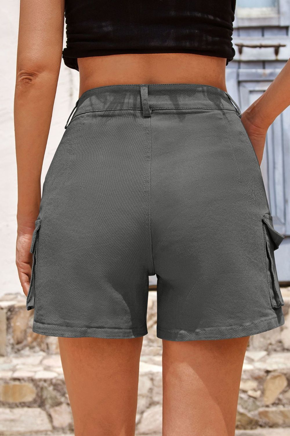 Mandy Pocketed High Waist Shorts