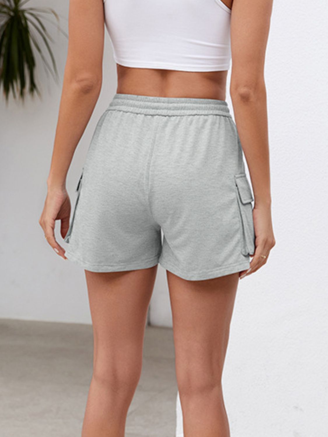 Drawstring Elastic Waist Shorts with Pockets