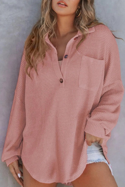 Half Button Long Sleeve Sweatshirt