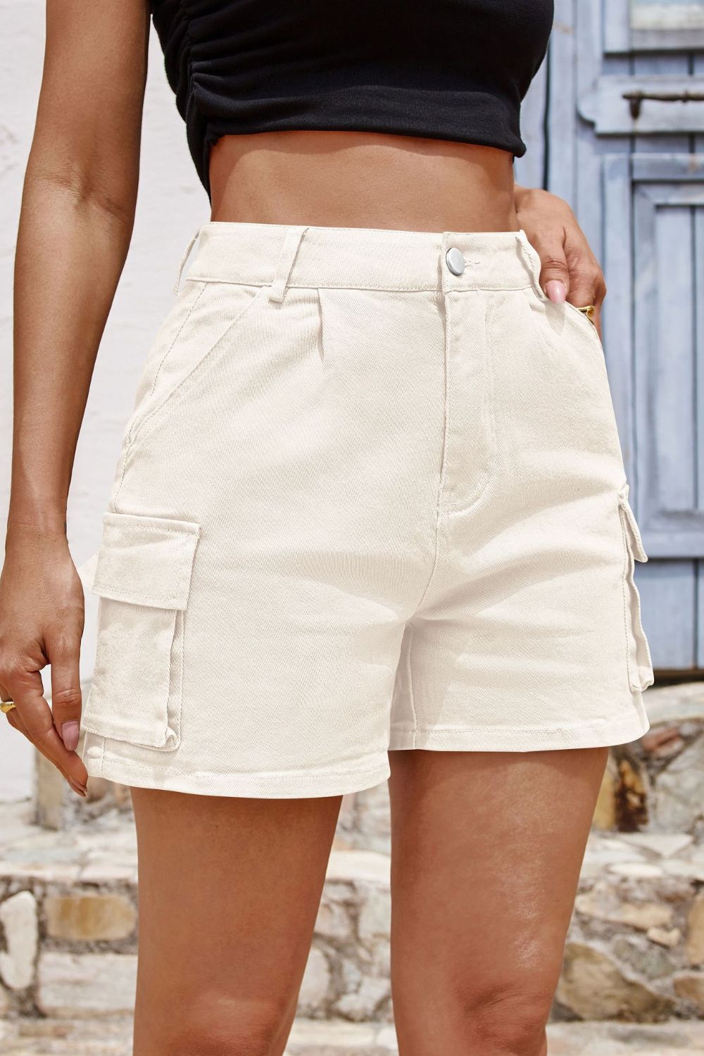 Mandy Pocketed High Waist Shorts