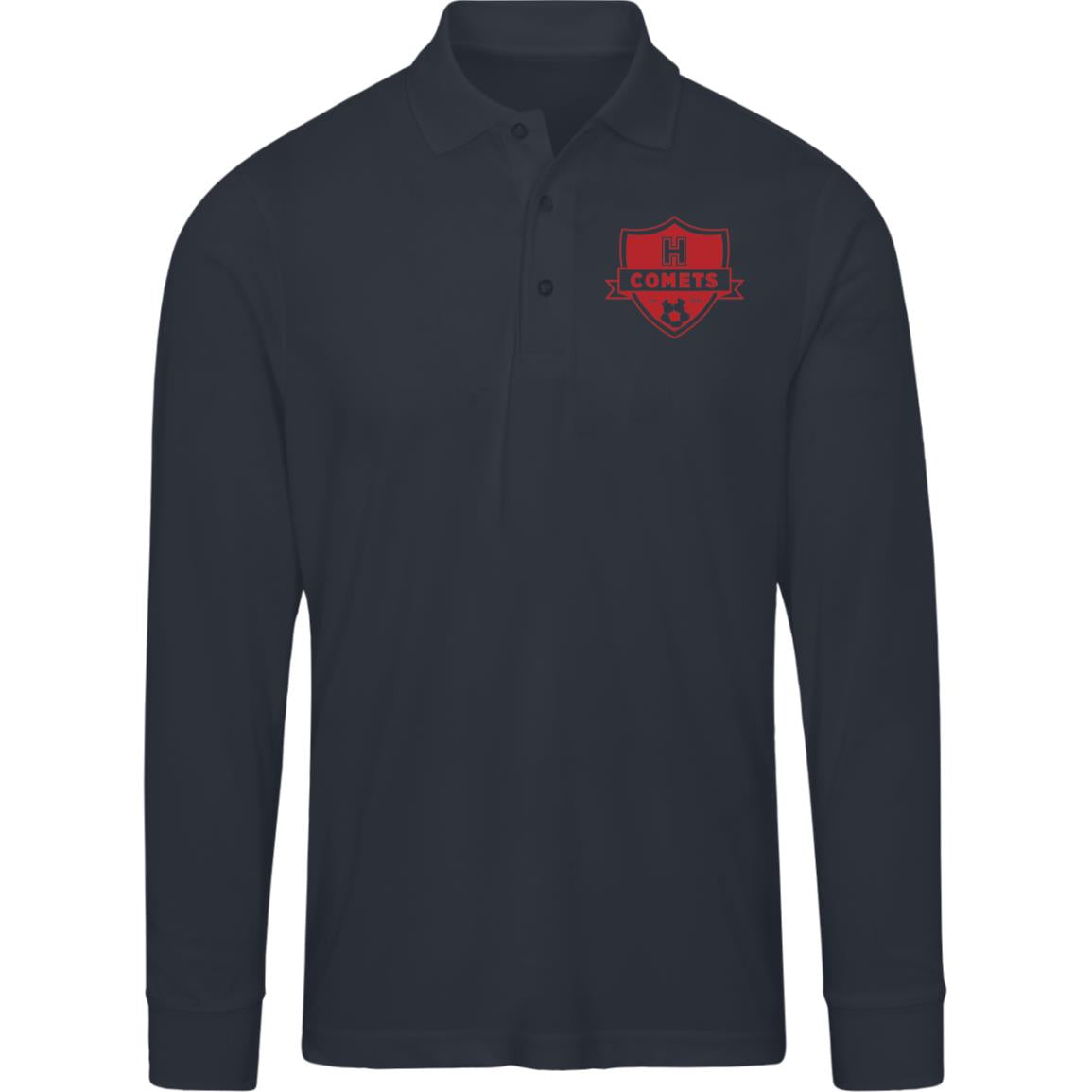 Comet Boys Soccer - Mens Pinnacle Long Sleeve Pique Polo