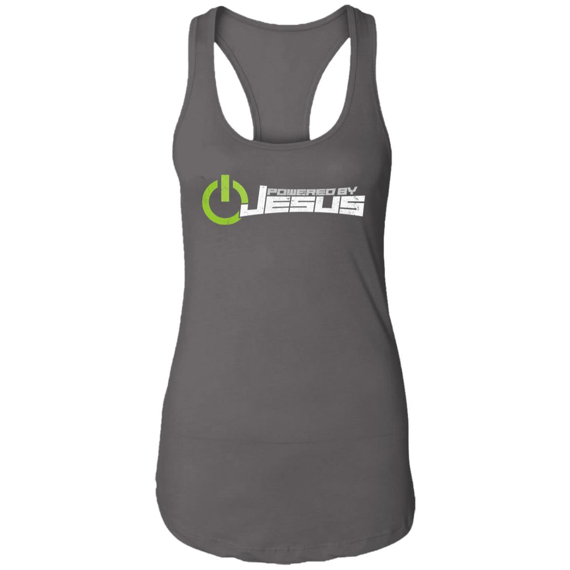 Powered by Jesus - Ladies Ideal Racerback Tank