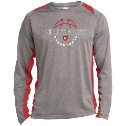 Comet Boys Basketball - Long Sleeve Heather Colorblock Performance Tee