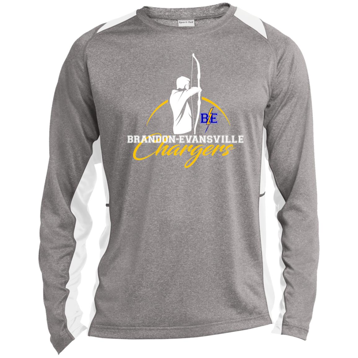 Chargers Archery - Long Sleeve Heather Colorblock Performance Tee