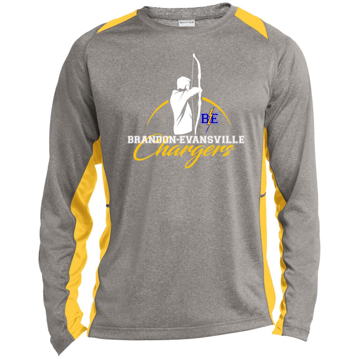 Chargers Archery - Long Sleeve Heather Colorblock Performance Tee