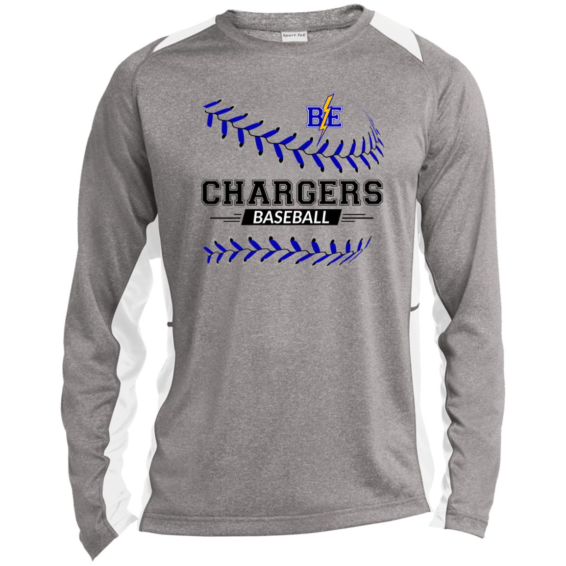 Chargers Baseball - Long Sleeve Heather Colorblock Performance Tee