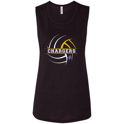 Chargers Volleyball - Ladies' Flowy Muscle Tank