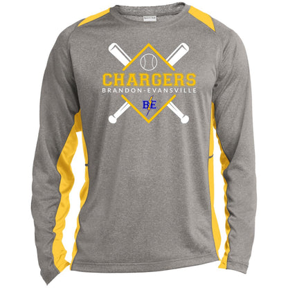 Chargers Softball - Long Sleeve Heather Colorblock Performance Tee