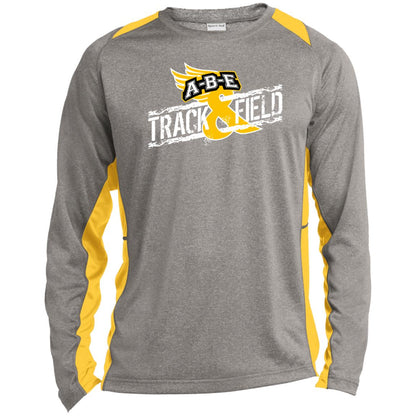 A-B-E Track & Field - Long Sleeve Heather Colorblock Performance Tee