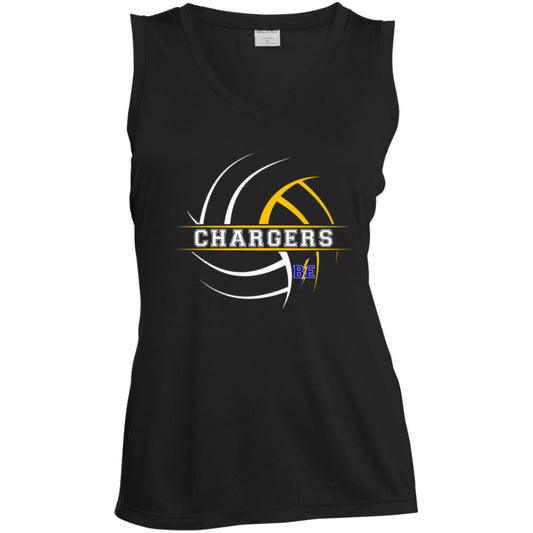 Chargers Volleyball - Ladies' Sleeveless V-Neck Performance Tee
