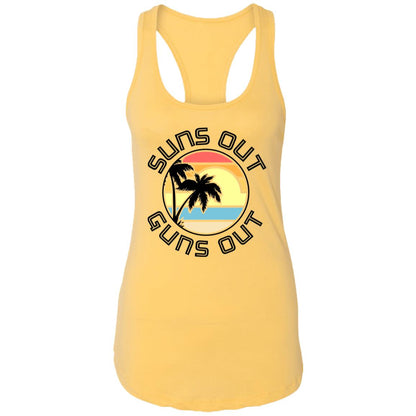 Suns Out Guns Out - Ladies Ideal Racerback Tank