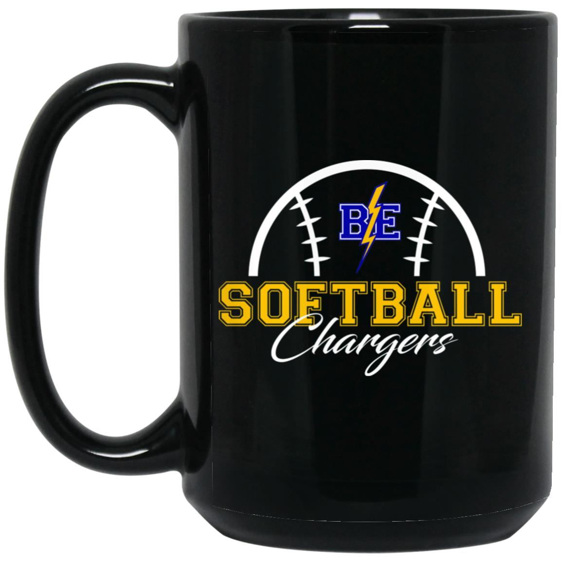 Chargers Softball - 15oz Black Mug