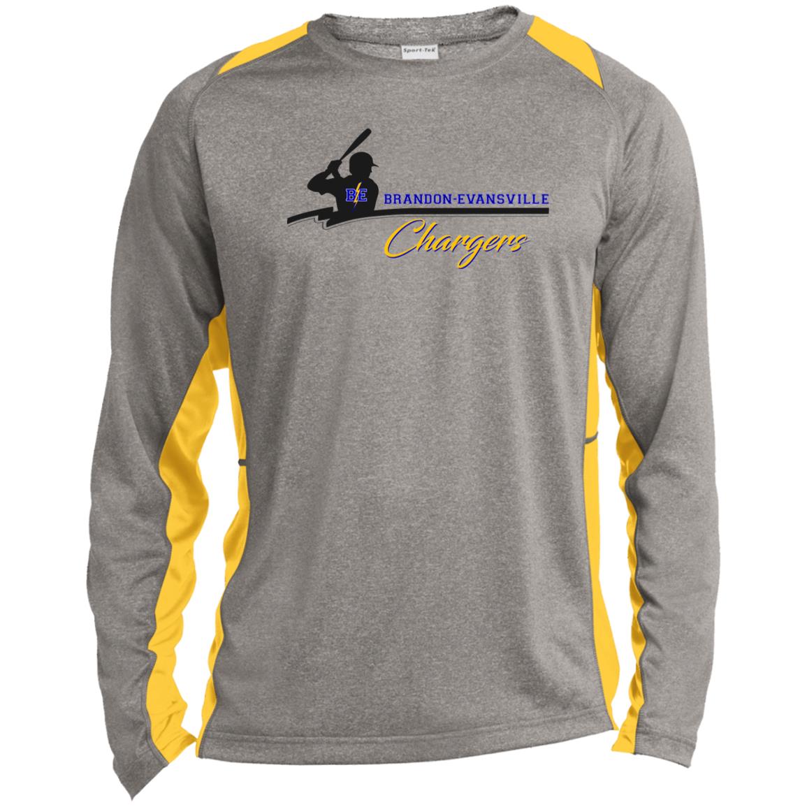 Chargers Baseball - Long Sleeve Heather Colorblock Performance Tee