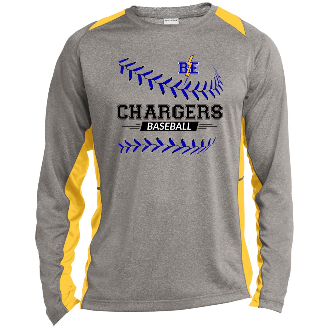 Chargers Baseball - Long Sleeve Heather Colorblock Performance Tee