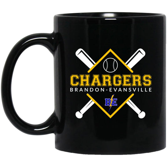 Chargers Softball - 11oz Black Mug