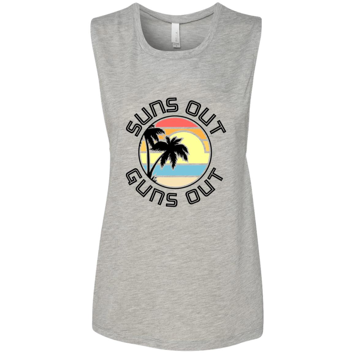 Suns Out Guns Out - Ladies' Flowy Muscle Tank