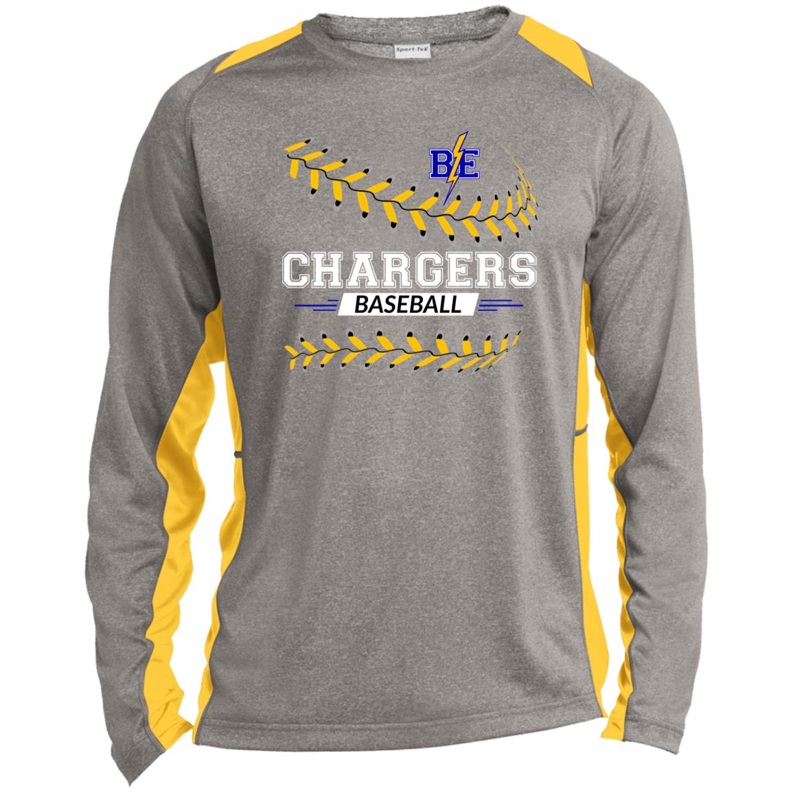 Chargers Baseball - Long Sleeve Heather Colorblock Performance Tee