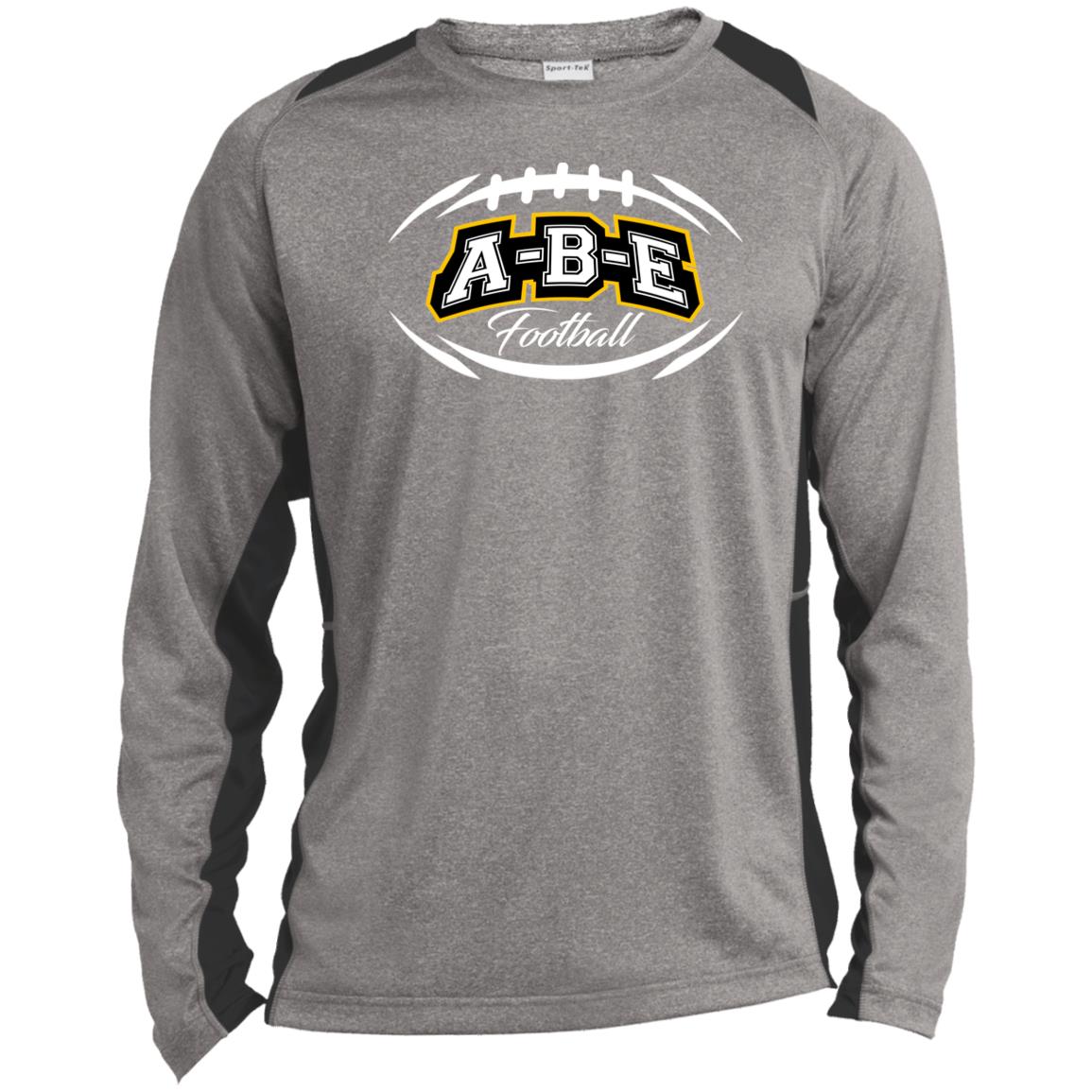 A-B-E Football - Long Sleeve Heather Colorblock Performance Tee