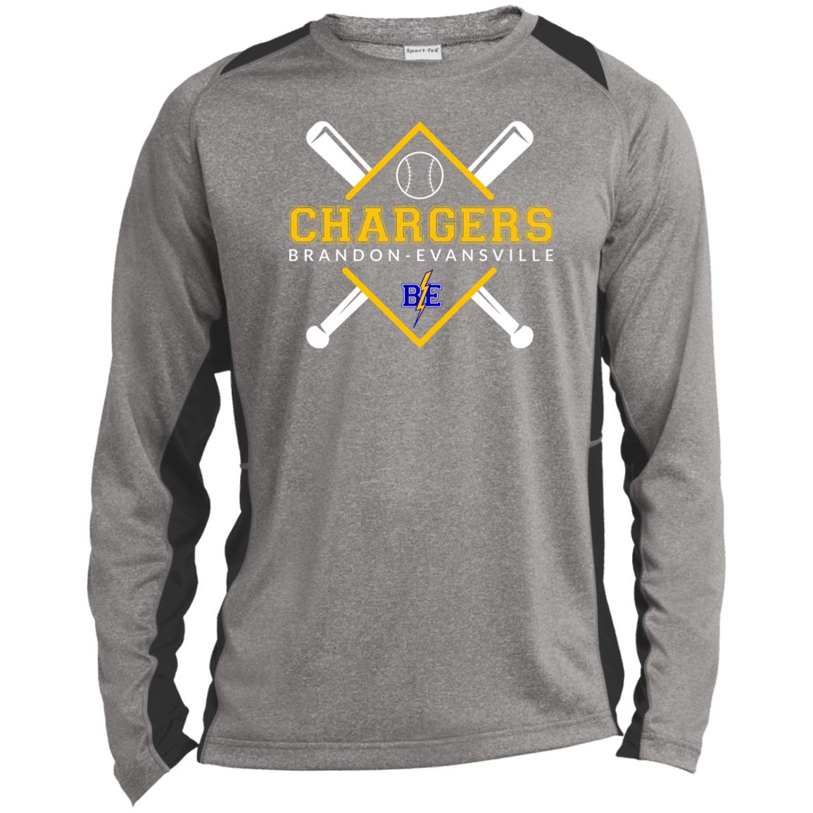 Chargers Softball - Long Sleeve Heather Colorblock Performance Tee