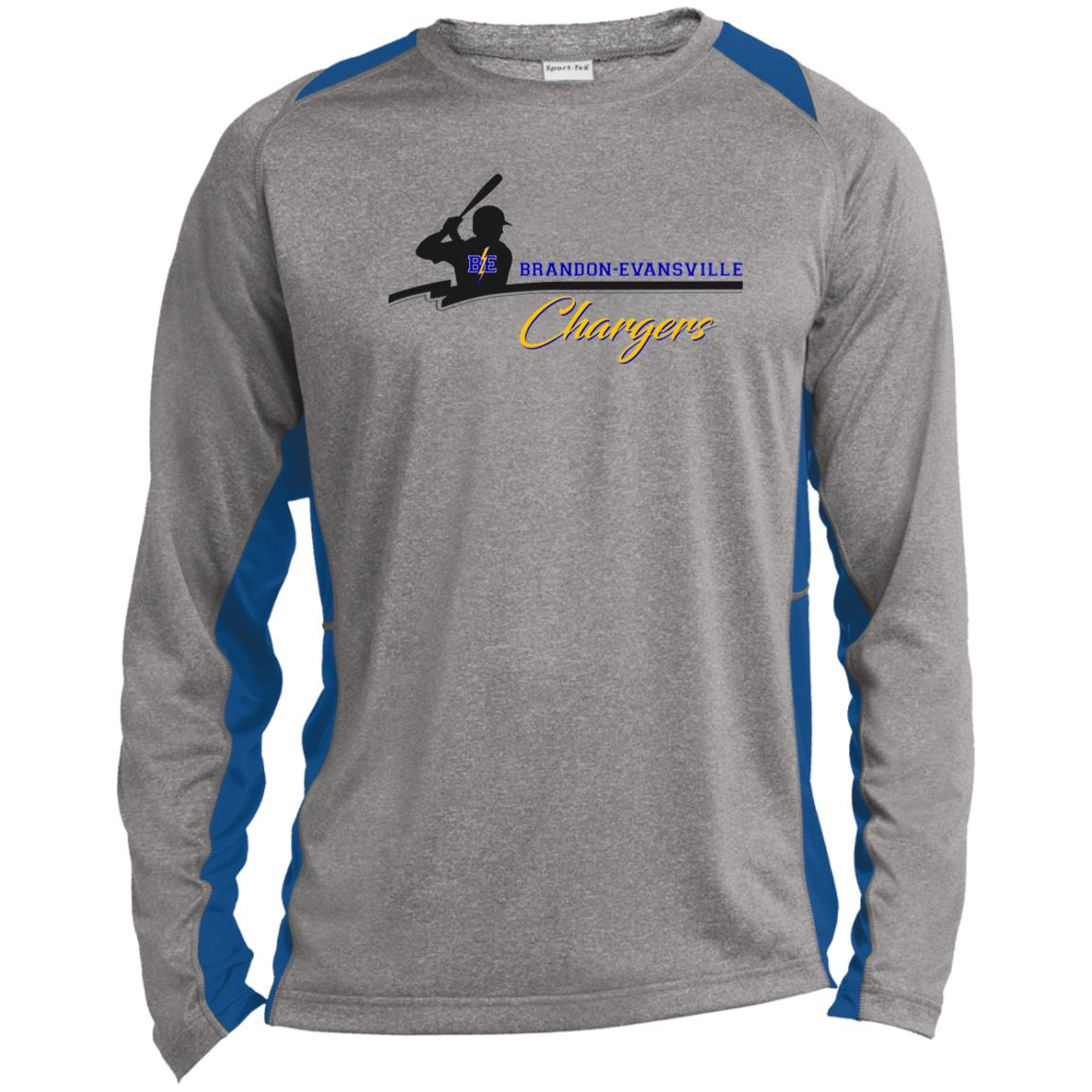 Chargers Baseball - Long Sleeve Heather Colorblock Performance Tee