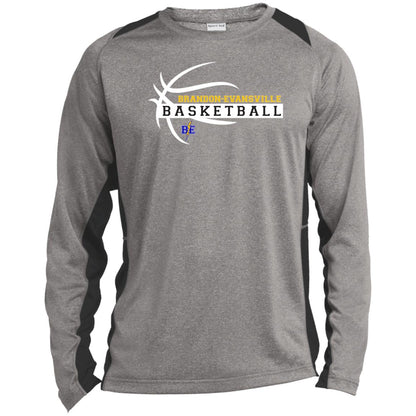 Chargers Basketball - Long Sleeve Heather Colorblock Performance Tee