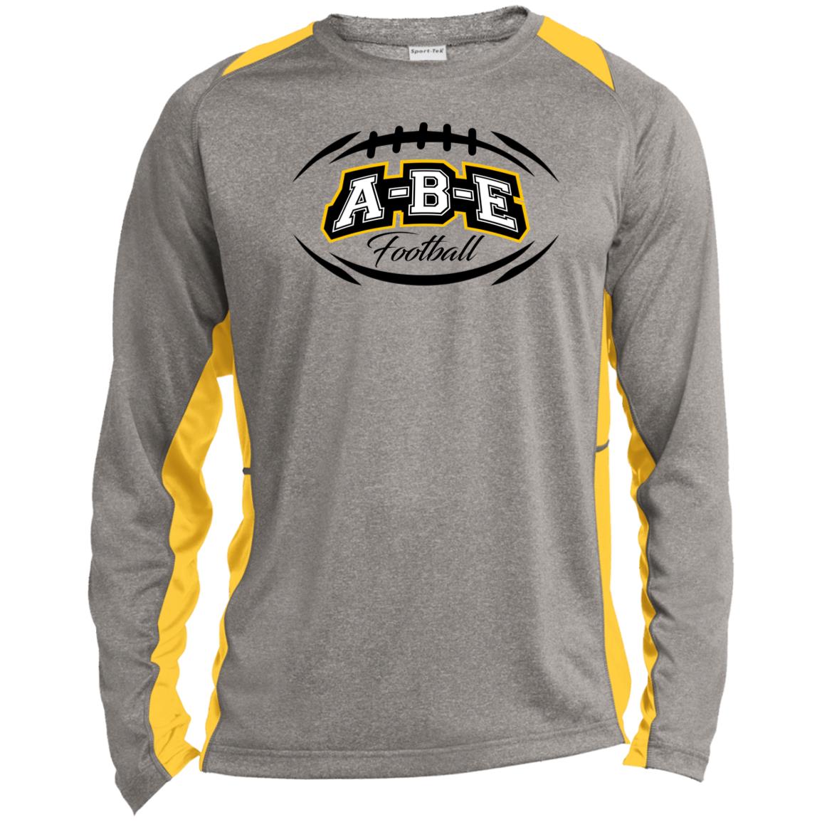 A-B-E Football - Long Sleeve Heather Colorblock Performance Tee