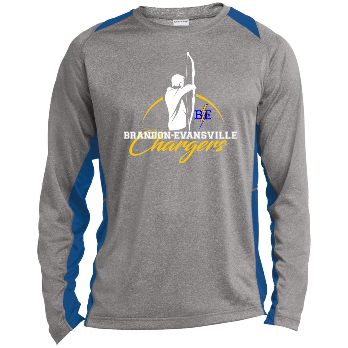 Chargers Archery - Long Sleeve Heather Colorblock Performance Tee