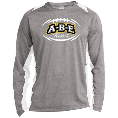 A-B-E Football - Long Sleeve Heather Colorblock Performance Tee