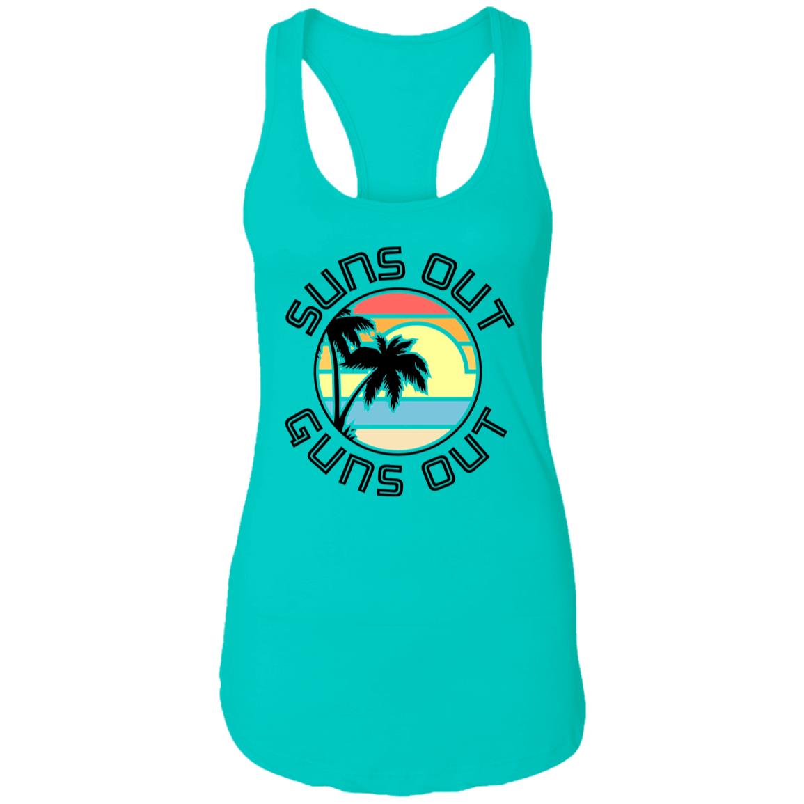 Suns Out Guns Out - Ladies Ideal Racerback Tank