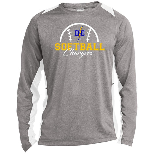 Chargers Softball - Long Sleeve Heather Colorblock Performance Tee