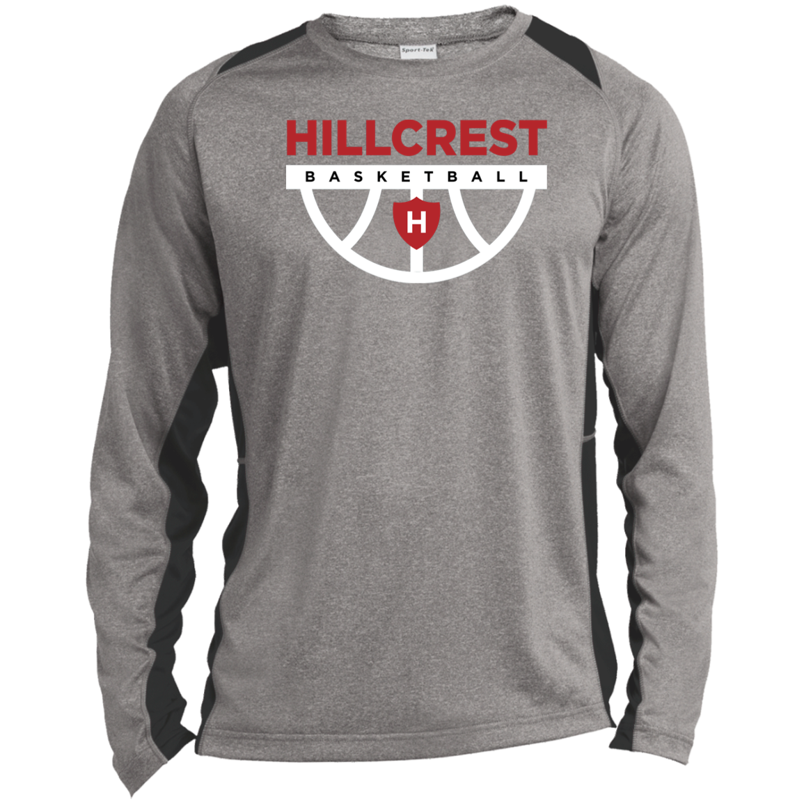 Comet Girls Basketball - Long Sleeve Heather Colorblock Performance Tee