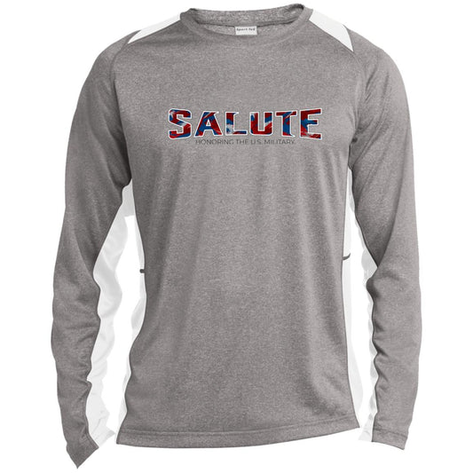 Salute - Long Sleeve Heather Colorblock Performance Tee