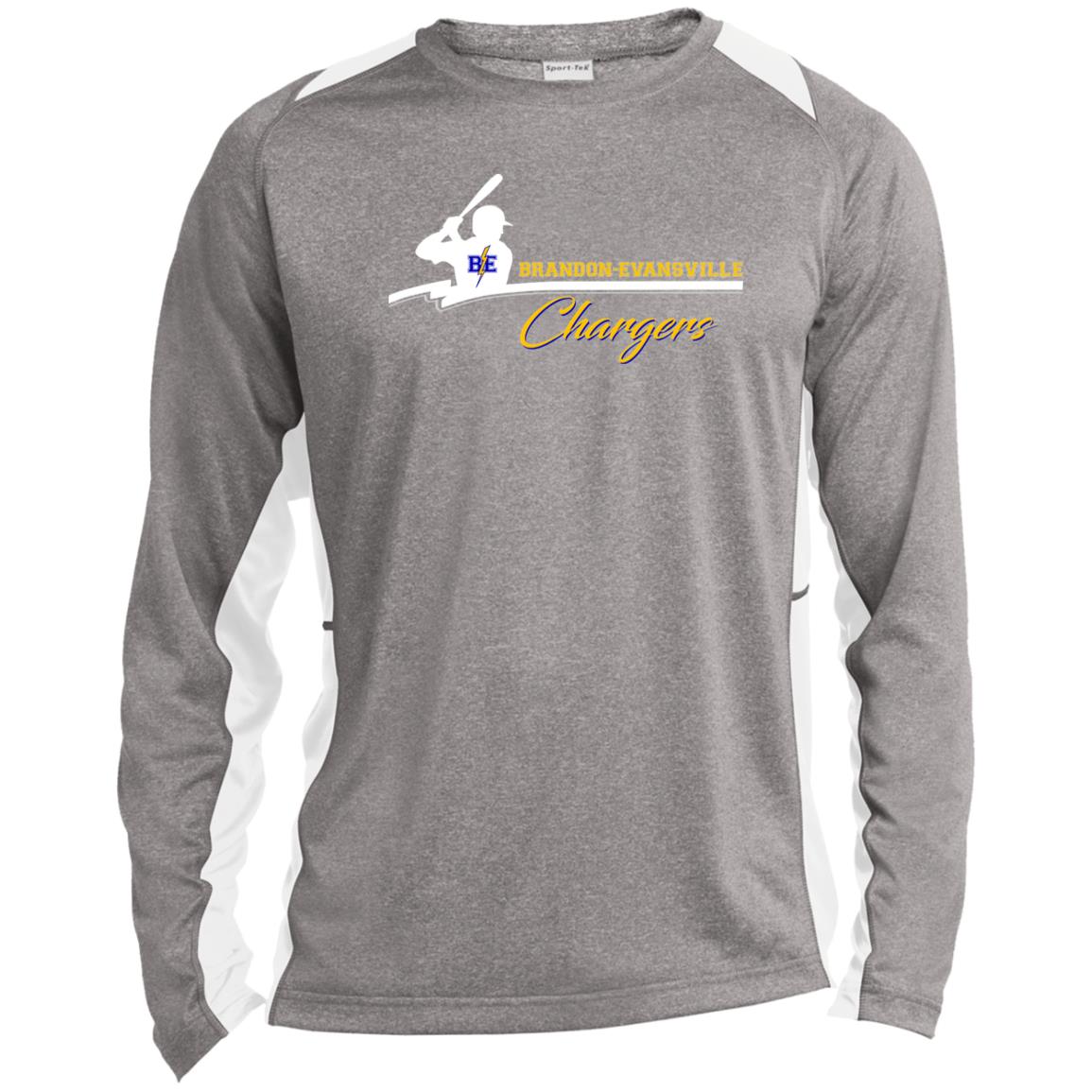 Chargers Baseball - Long Sleeve Heather Colorblock Performance Tee