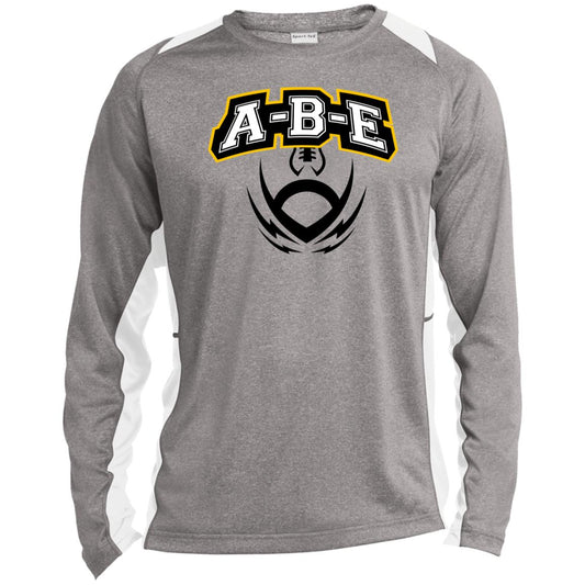 A-B-E Football - Long Sleeve Heather Colorblock Performance Tee