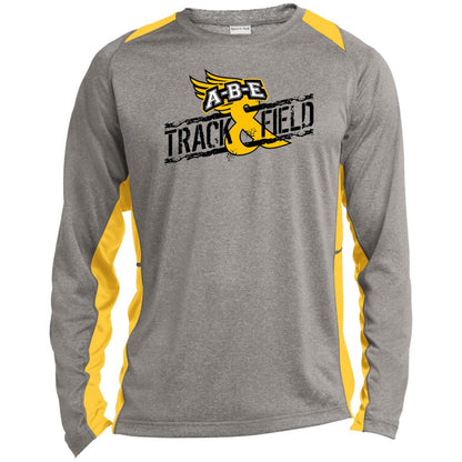 A-B-E Track & Field - Long Sleeve Heather Colorblock Performance Tee