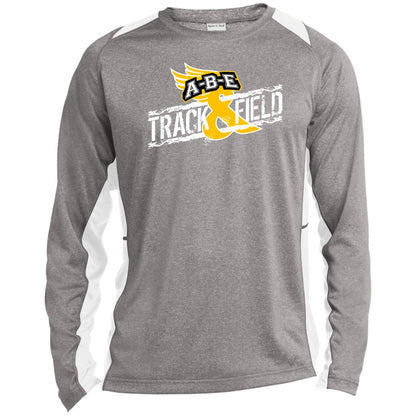 A-B-E Track & Field - Long Sleeve Heather Colorblock Performance Tee