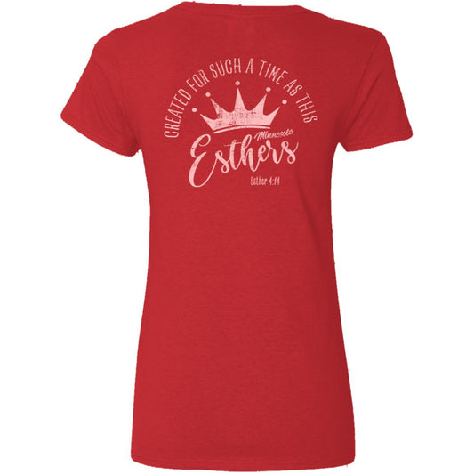 MN Esthers - Ladies' 5.3 oz. V-Neck T-Shirt