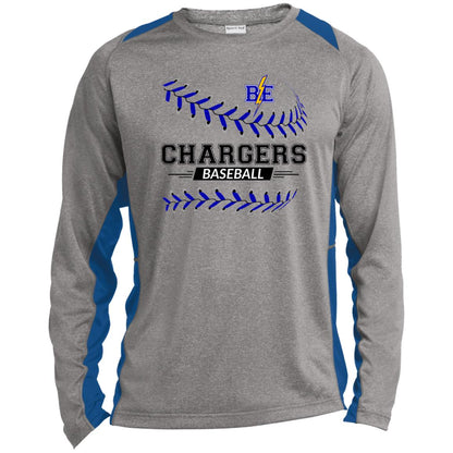 Chargers Baseball - Long Sleeve Heather Colorblock Performance Tee