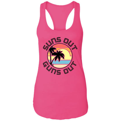 Suns Out Guns Out - Ladies Ideal Racerback Tank