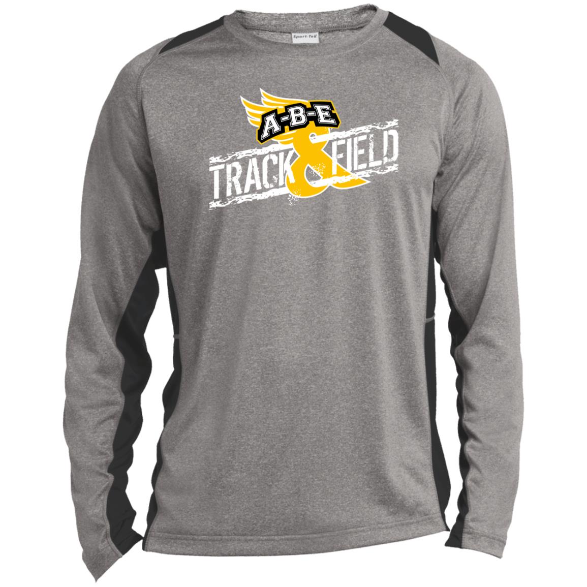 A-B-E Track & Field - Long Sleeve Heather Colorblock Performance Tee