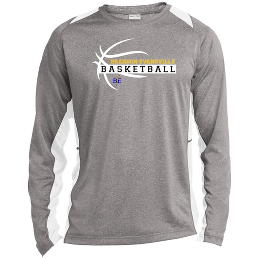 Chargers Basketball - Long Sleeve Heather Colorblock Performance Tee