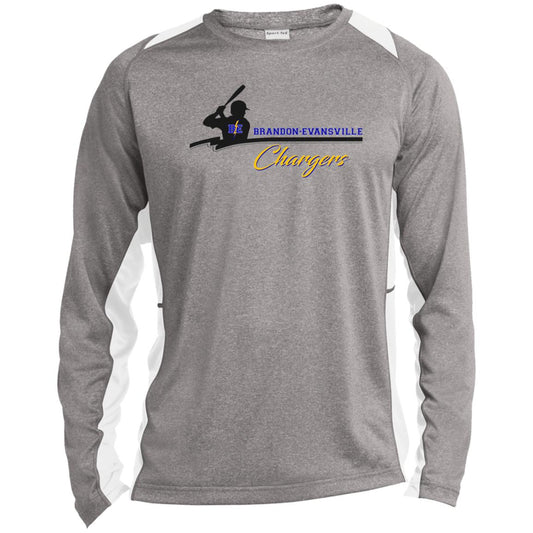 Chargers Baseball - Long Sleeve Heather Colorblock Performance Tee