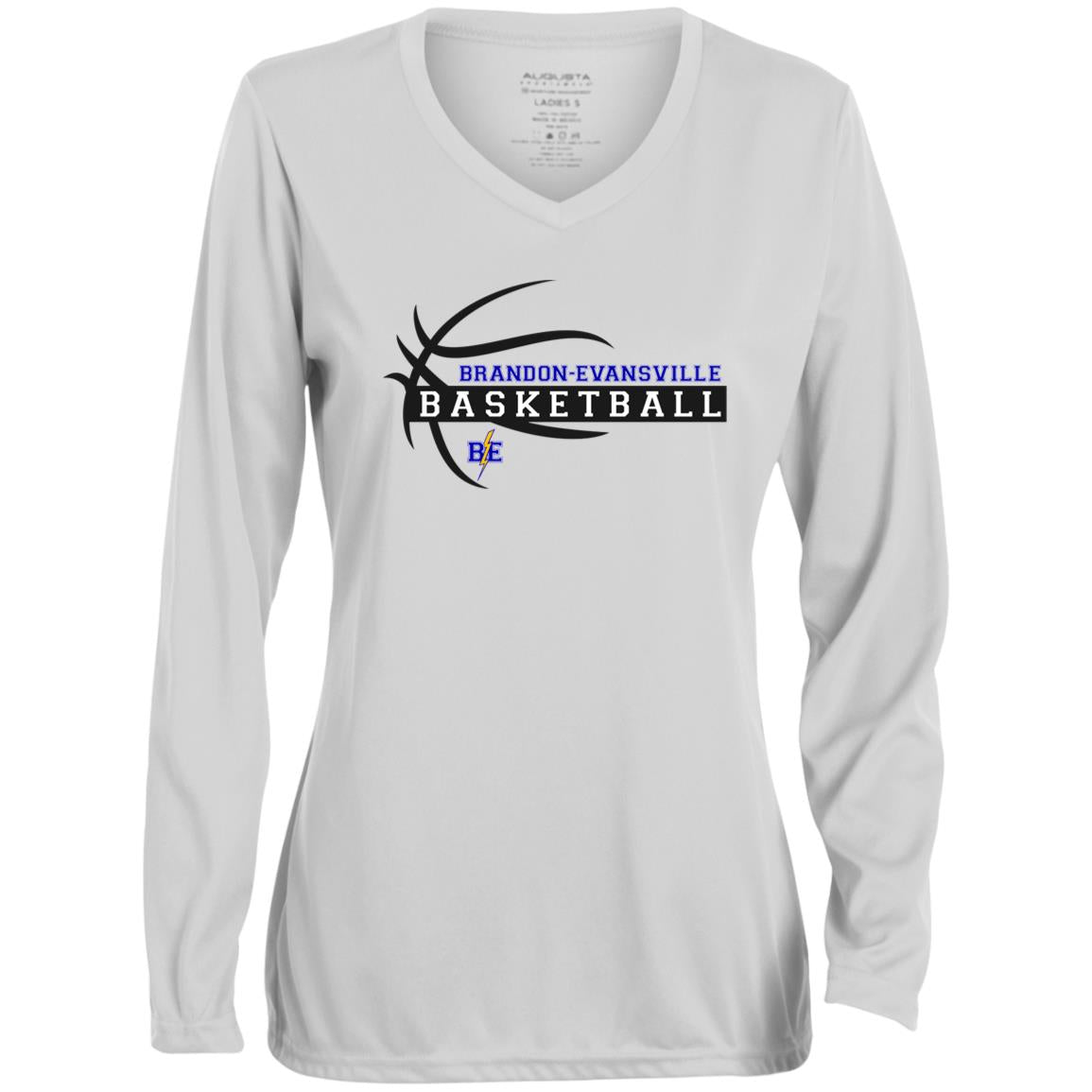 Chargers Basketball - Ladies' Moisture-Wicking Long Sleeve V-Neck Tee